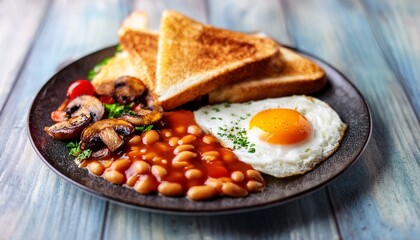 vegetarian english breakfast AI generated