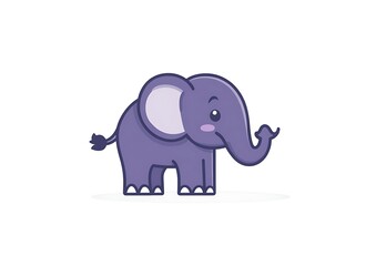 Obraz premium A simple, flat vector illustration of an elephant on a white background