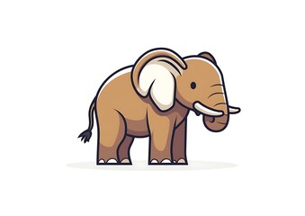Naklejka premium A simple, flat vector illustration of an elephant on a white background