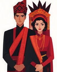 Two smiling people in traditional Japanese kimonos, a woman and a man, showcase the beauty of Asian wedding fashion