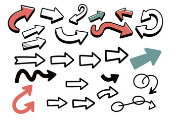 Colorful arrows in various styles and directions, perfect for design projects