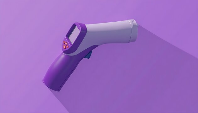 Purple Infrared Thermometer on Lavender Background