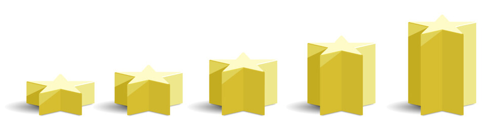 Star podium stage platform pedestal in different size vector, offering dynamic and celebratory display options for awards, achievements, or product showcases. Ideal for events and recognition.