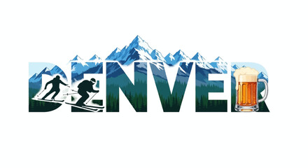 Denver Skiing with Beer, Mountains, and Colorado.