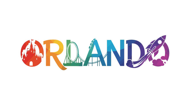 Orlando Vector with Florida, Cityscape, and Theme Park.