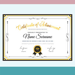 Modern and professional certificate vector template. Fully editable and customizable design suitable for personal, corporate, or academic use.