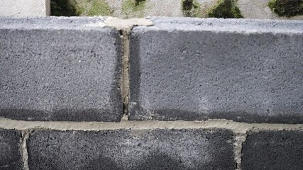 A brick wall with a white line on it. The wall is black - Powered by Adobe