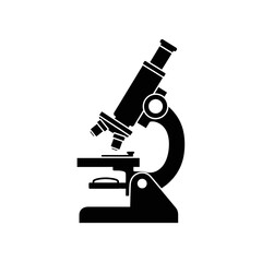 Scientific Instrument Silhouette: Detailed Laboratory Microscope