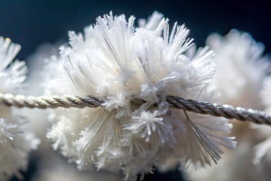 White flower with frost on it