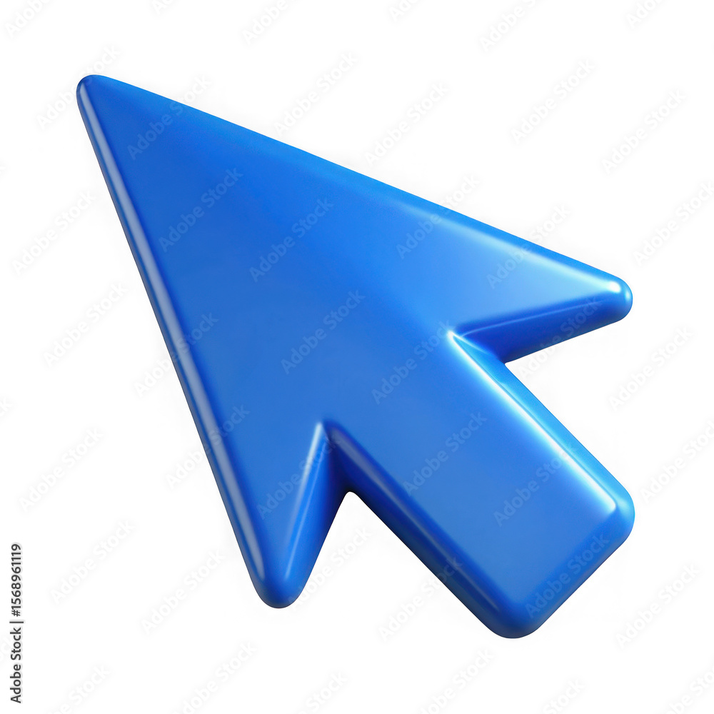 Fototapete Blue cursor arrow pointer isolated on transparent background