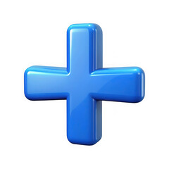 Fototapeta premium Blue plus sign symbol isolated on transparent background