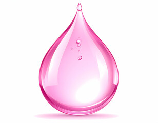 Pink liquid droplet beauty serum essence rose oil splash cosmetic treatment bubble vector clean