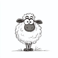 Fototapeta premium Unleash Your Inner Artist Creative Visual Prompt Generator for Mischievous Sheep Imagery