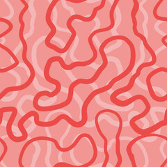 Doodle lines seamless pattern. Abstract modern maze geometric ornament background.