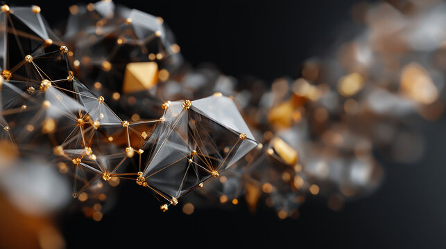 Title Dark gold and black abstract 3d rendering. Suitable for backgrounds, web design, graphic projects, book covers, and luxury concept designs.