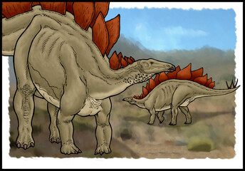 Stegosaurus Dinosaur Poster © Josep Zacarias
