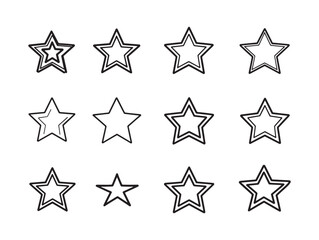 Obraz premium Five star rating line art vector illustration