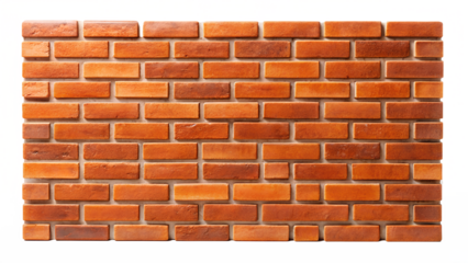 A seamless texture of a red brick wall isolated on transparent background