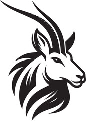 Oryex Animal Illustration Vector in Black & White | Minimal Monochrome Wildlife Art