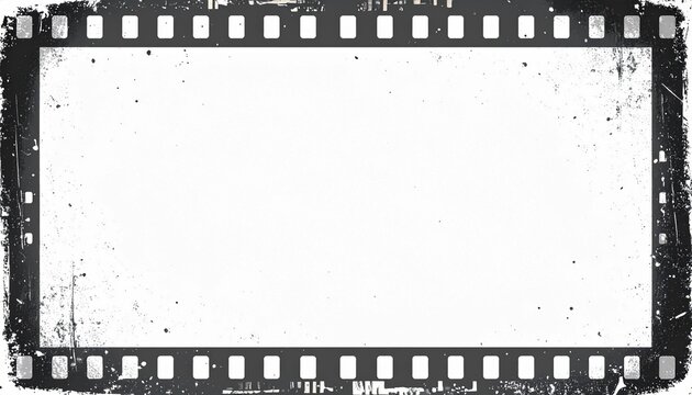 ヴィンテージフィルム枠　懐かしい35mmフィルムのノイズと傷を再現した背景