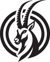 Oryex Animal Illustration Vector in Black & White | Minimal Monochrome Wildlife Art