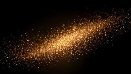 Obraz premium Floating Glitter Dust Particles in Air | 4K Sparkling Specks on Black Background