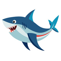 Fototapeta premium shark cartoon isolated on white