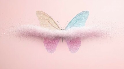 Delicate butterfly design with shimmering glitter effect.