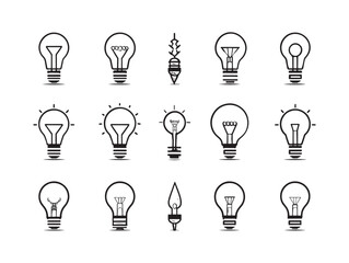 Innovative Light Bulb Idea Symbol Clean Line Art Vector