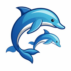 Obraz premium dolphin isolated on white background
