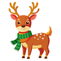 christmas reindeer with red ribbon and bow