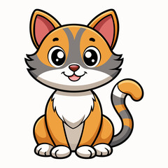 cute-cat-vector-cartoon-in-sitting-pose--white