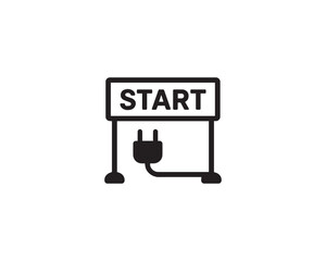 Start Line icon vector art illustration.