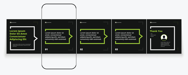 Set of LinkedIn carousel post, social media Instagram carousel post, modern and editable business carousel template design	
