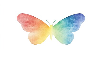 Colorful butterfly design in watercolor style.