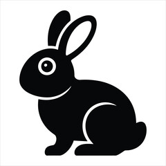 Obraz premium Silhouette of a Sitting Rabbit Vector Illustration