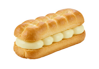 CreamFilled Pastry A Delicate Balance of Sweet Pastry and Creamy Filling isolated on transparent baackground