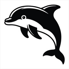 Obraz premium Elegant Black and White Dolphin Illustration Vector Graphic