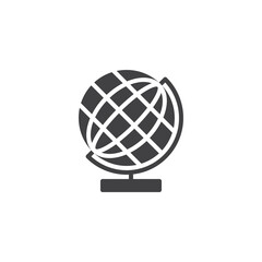 Globe education solid vector icon