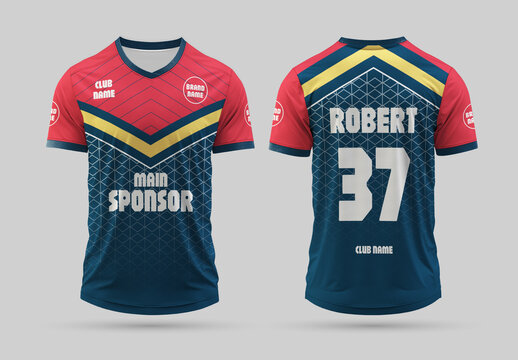 Editable Sports Jersey Template With Vibrant Color
