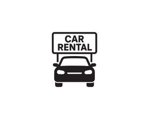 Car Rental icon vector art illustration