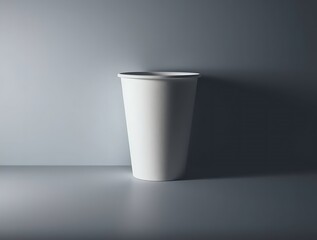 Minimalist paper cup on neutral backdrop, perfect for mockup presentations