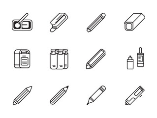 Minimal line art eraser illustration for school supplies