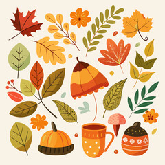 seamless pattern with autumn leaves