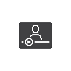 Live webinar monitor solid icon