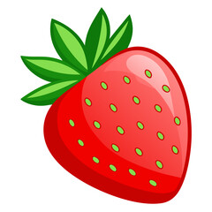 Obraz premium Sweet Strawberry Vector Illustration on Transparent Background