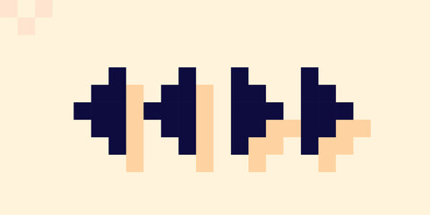 8-bit pixel art dark play icon.
