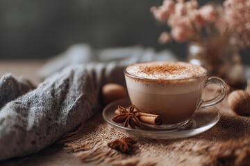 cup of coffee with cinnamon
