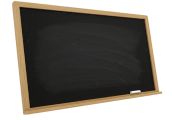 Classic Blackboard with Wooden Frame A Blank Canvas for Learning and Creativity isolated on transparent baackground