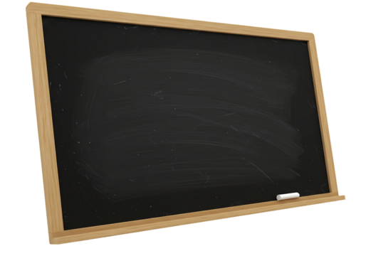 Classic Blackboard with Wooden Frame A Blank Canvas for Learning and Creativity isolated on transparent baackground